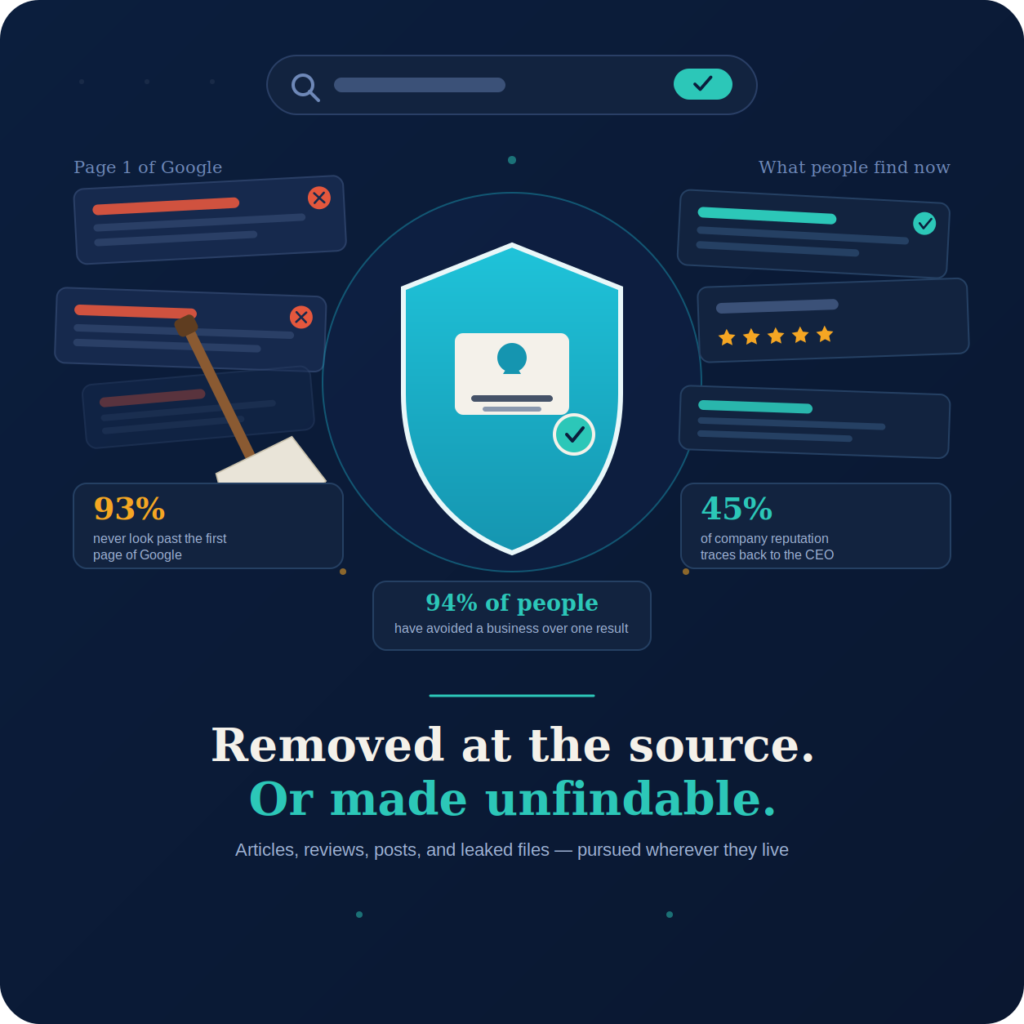Remove negative content from Google search results and rebuild your online reputation